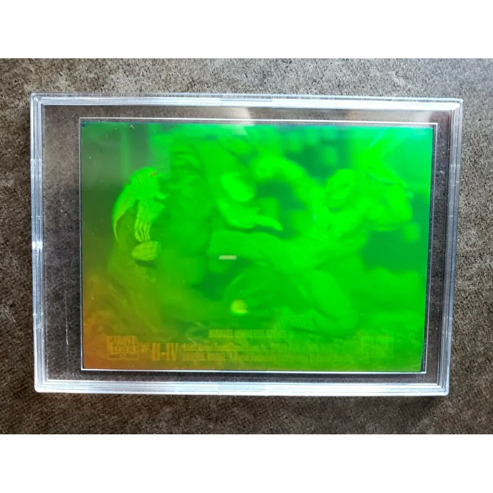 1993 SKYBOX MARVEL UNIVERSE HOLOGRAM #1 OF 5 GREEN HOLO VAR! W/Plastic Protector